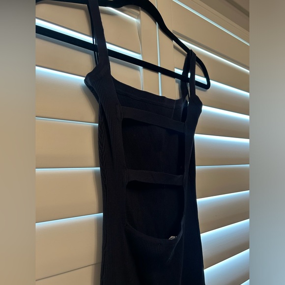 ZARA NWT Open Back Knit Midi Dress - Black (S) - Picture 5 of 5